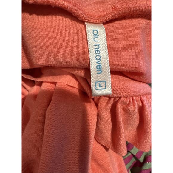 Bluheaven Women Orange Casual Dress Ruffled Sundress Summer Beach Coverup Sz L - Picture 7 of 11